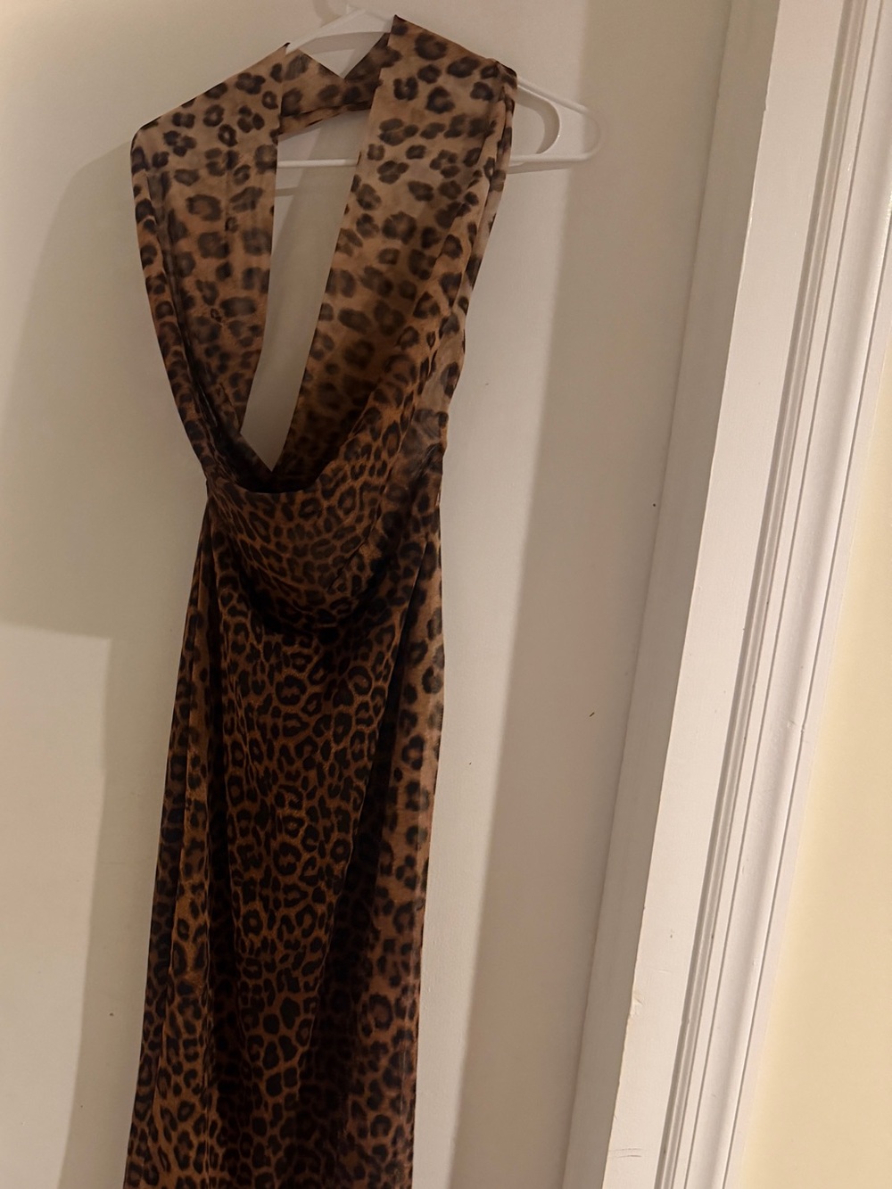 Zara Leopard Print Halter Maxi Dress - Brown and Black
